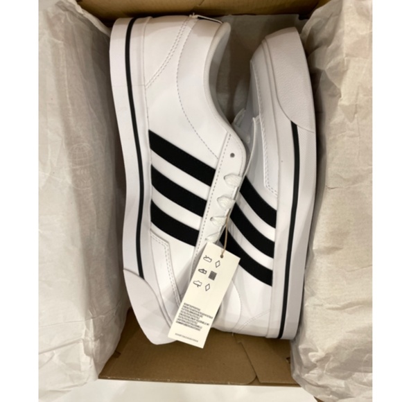 Adidas (Retrovulc) Athletic Shoes White Black Mens Sizes 9/9.5/10 New (GW8373) - Picture 7 of 8
